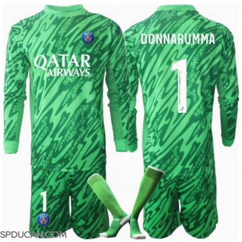 Dječji Nogometni Dres Paris Saint-Germain Gianluigi Donnarumma #1 Golmanski Domaci 2024-25 Dugi Rukav (+ Kratke hlače)
